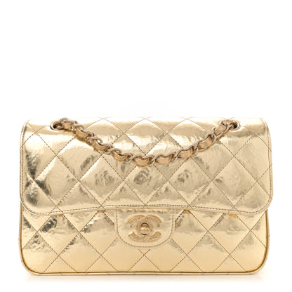 Chanel Hammered Metallic Calfskin Quilted Small Double Flap Gold 1 of 11