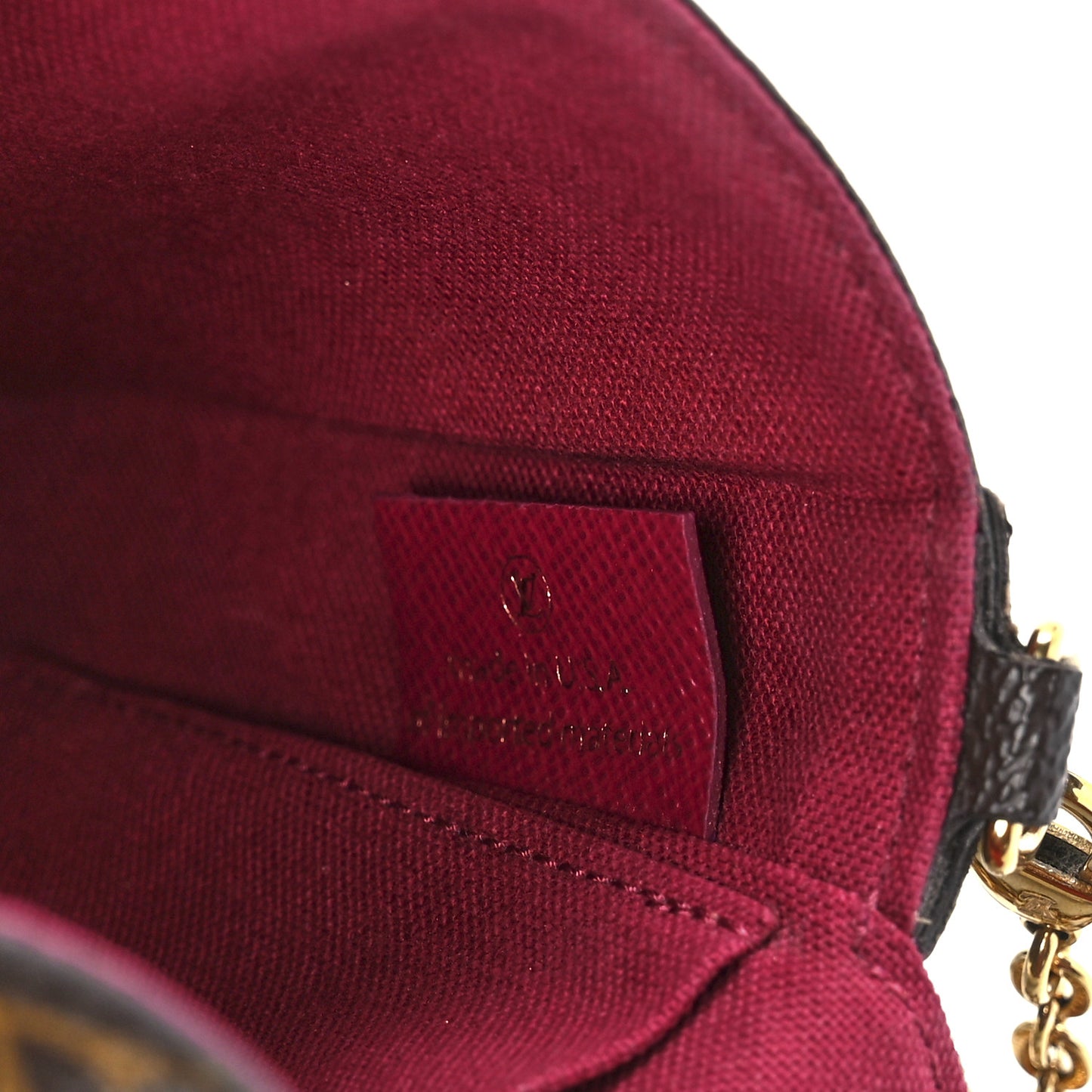Monogram Pochette Felicie Chain Wallet Fuchsia