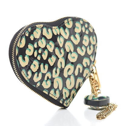Louis Vuitton Vernis Leopard Coeur Heart Coin Purse Blue Infini 3 of 7