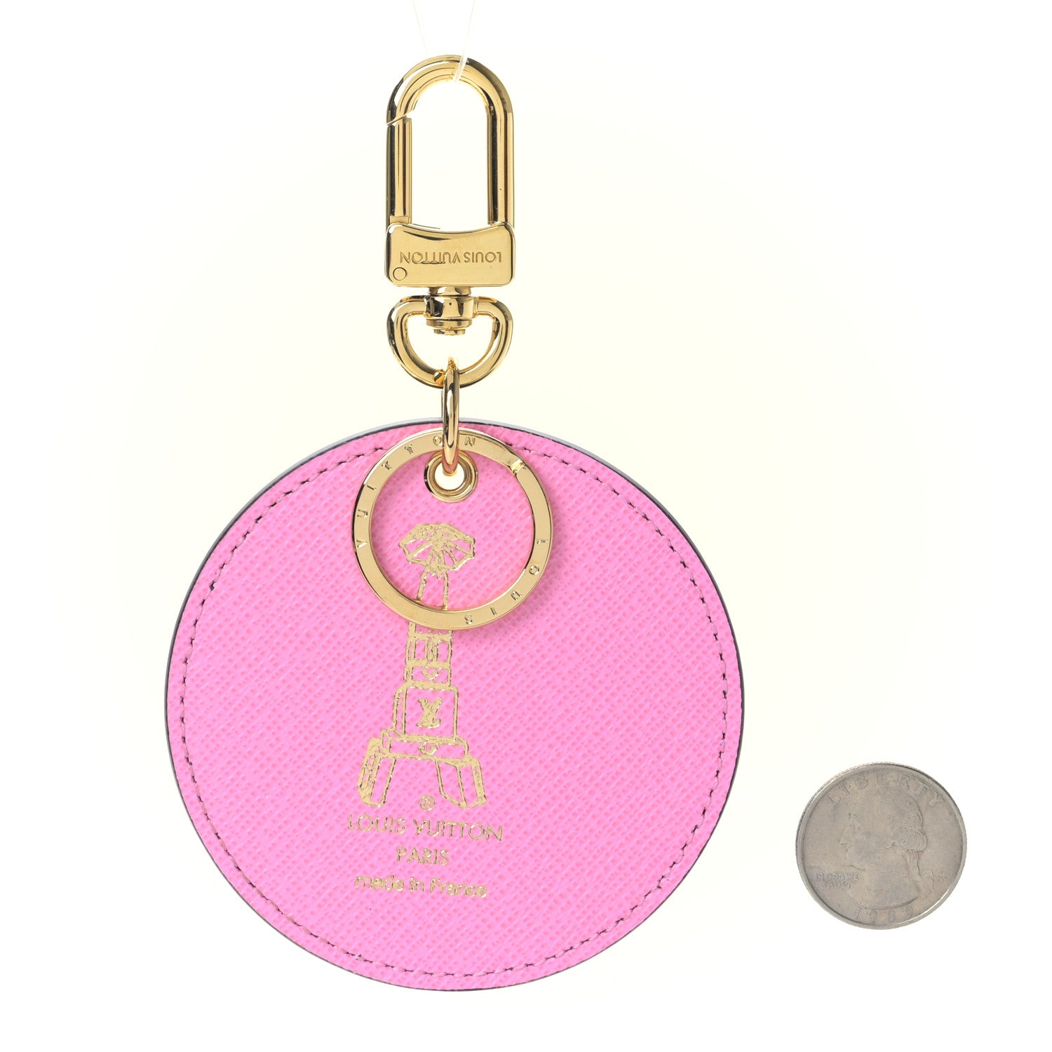 Louis Vuitton Monogram 2022 Christmas Animation Paris Bag Charm Key Ring Pink 2 of 3