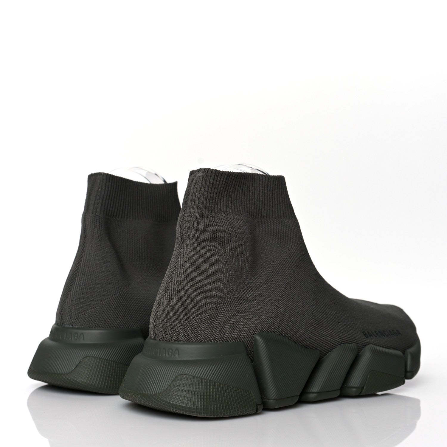 Balenciaga Technical 3D Recycled Knit Womens Speed 2.0 Sneakers 38 Monocolor Dark Kaki 4 of 7
