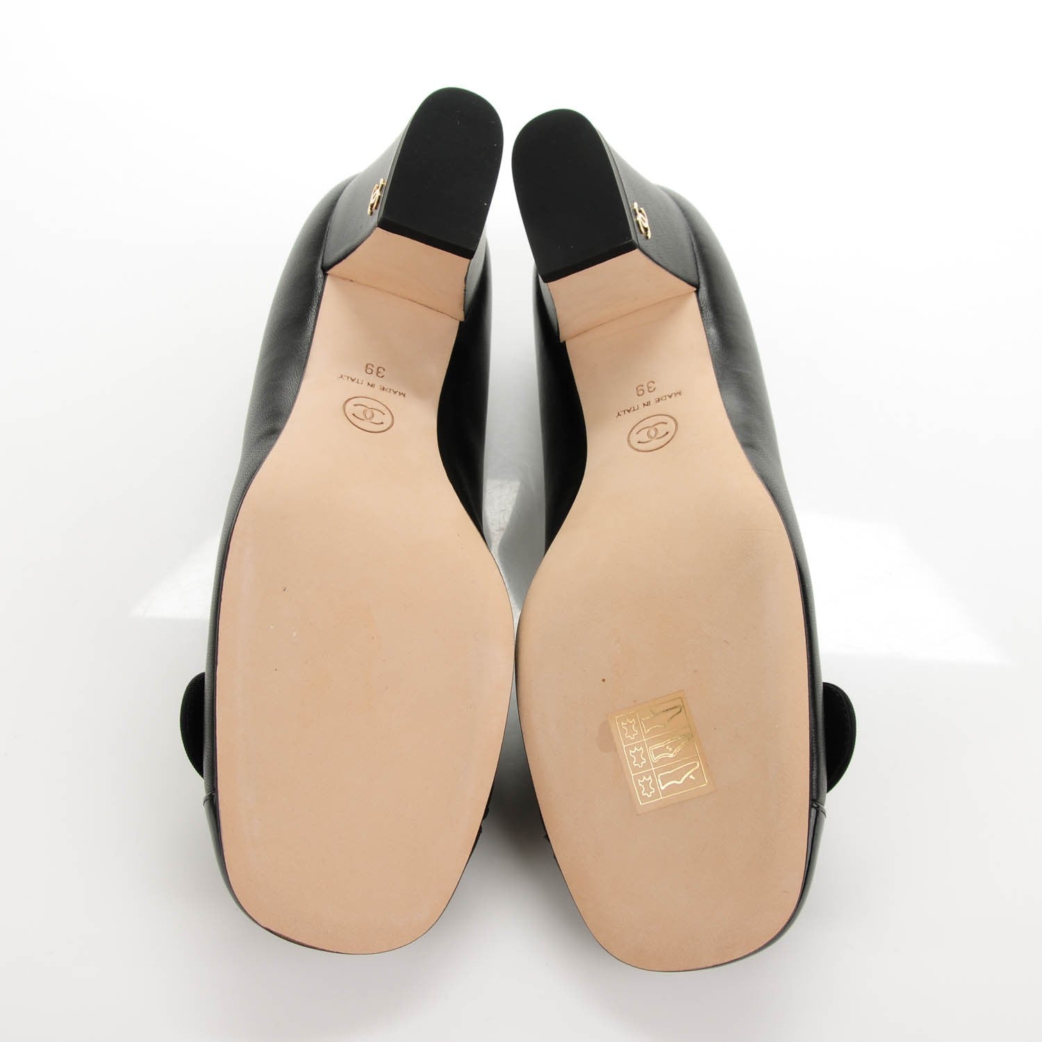 Chanel Lambskin Patent Calfskin Pearl Camellia Cap Toe Pumps 39 Black 6 of 8