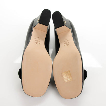Chanel Lambskin Patent Calfskin Pearl Camellia Cap Toe Pumps 39 Black 6 of 8