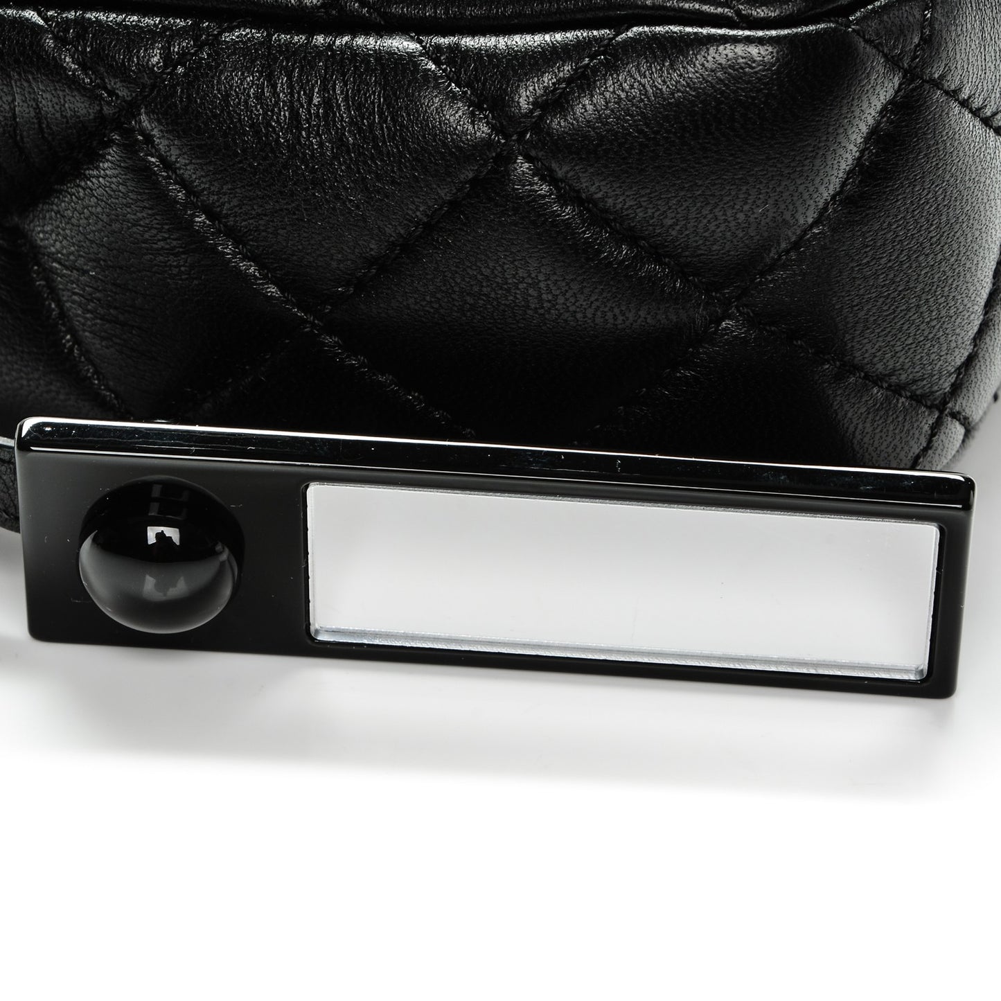 Lambskin Quilted Meat Packaged Mini Rectangular Flap Black