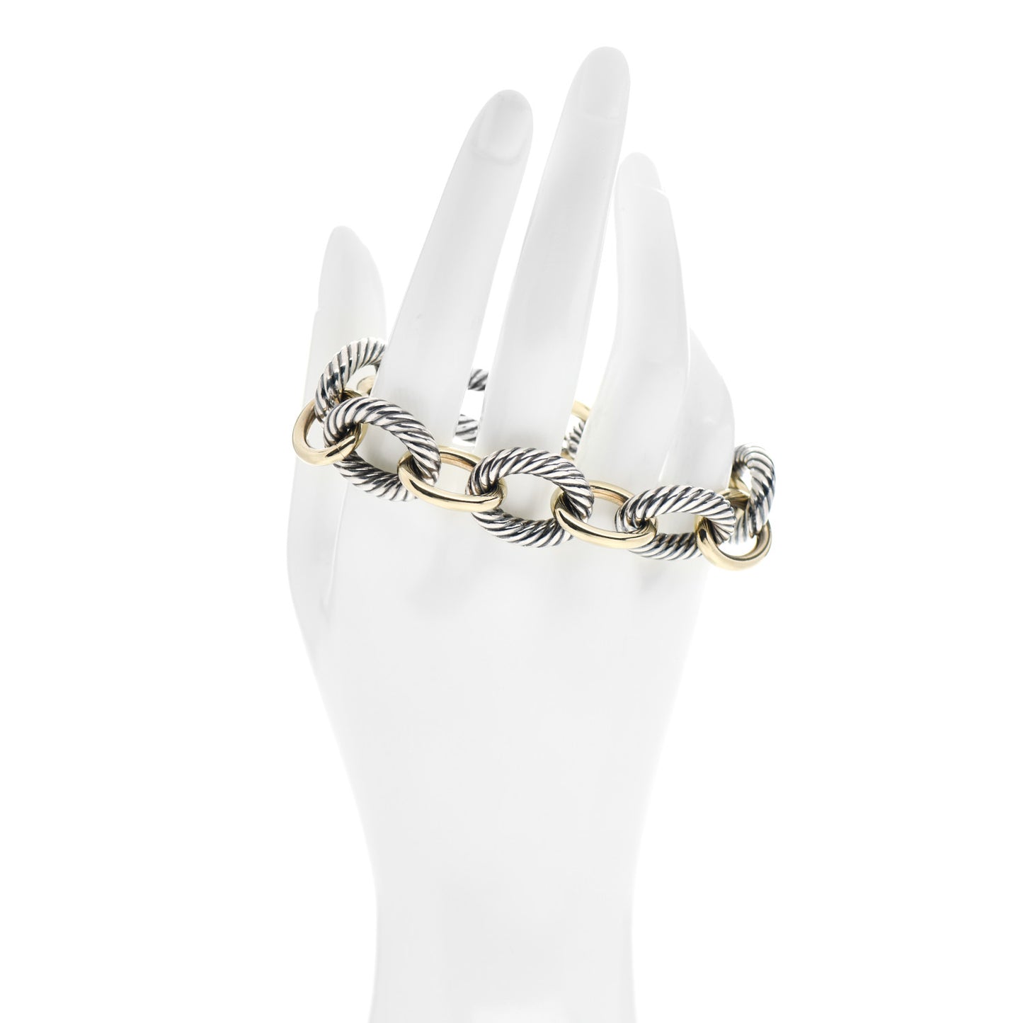 Sterling Silver 18K Yellow Gold 17mm Extra Large Oval Link Bracelet