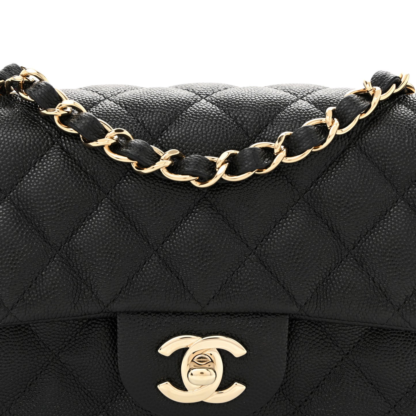 Caviar Quilted Mini Rectangular Flap Black