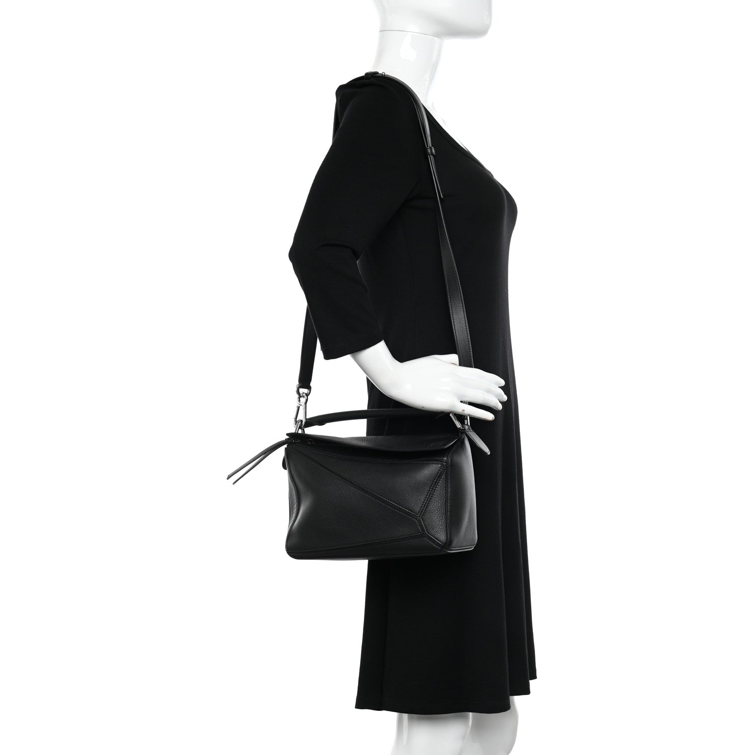 Loewe Calfskin Small Puzzle Bag Black 2 of 9