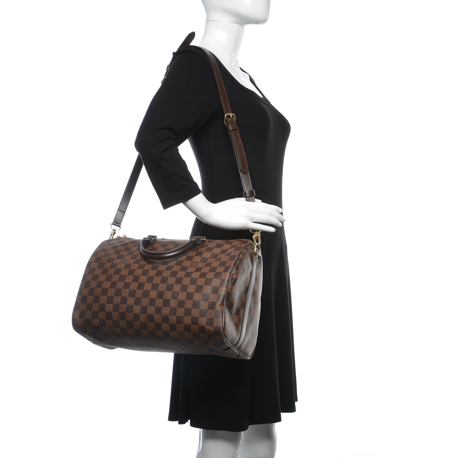 Louis Vuitton Damier Ebene Speedy Bandouliere 35 2 of 9