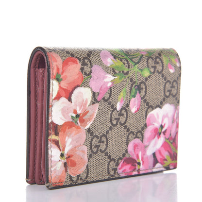 Gucci GG Supreme Monogram Blooms Card Case Beige Multicolor Dry Rose 3 of 8