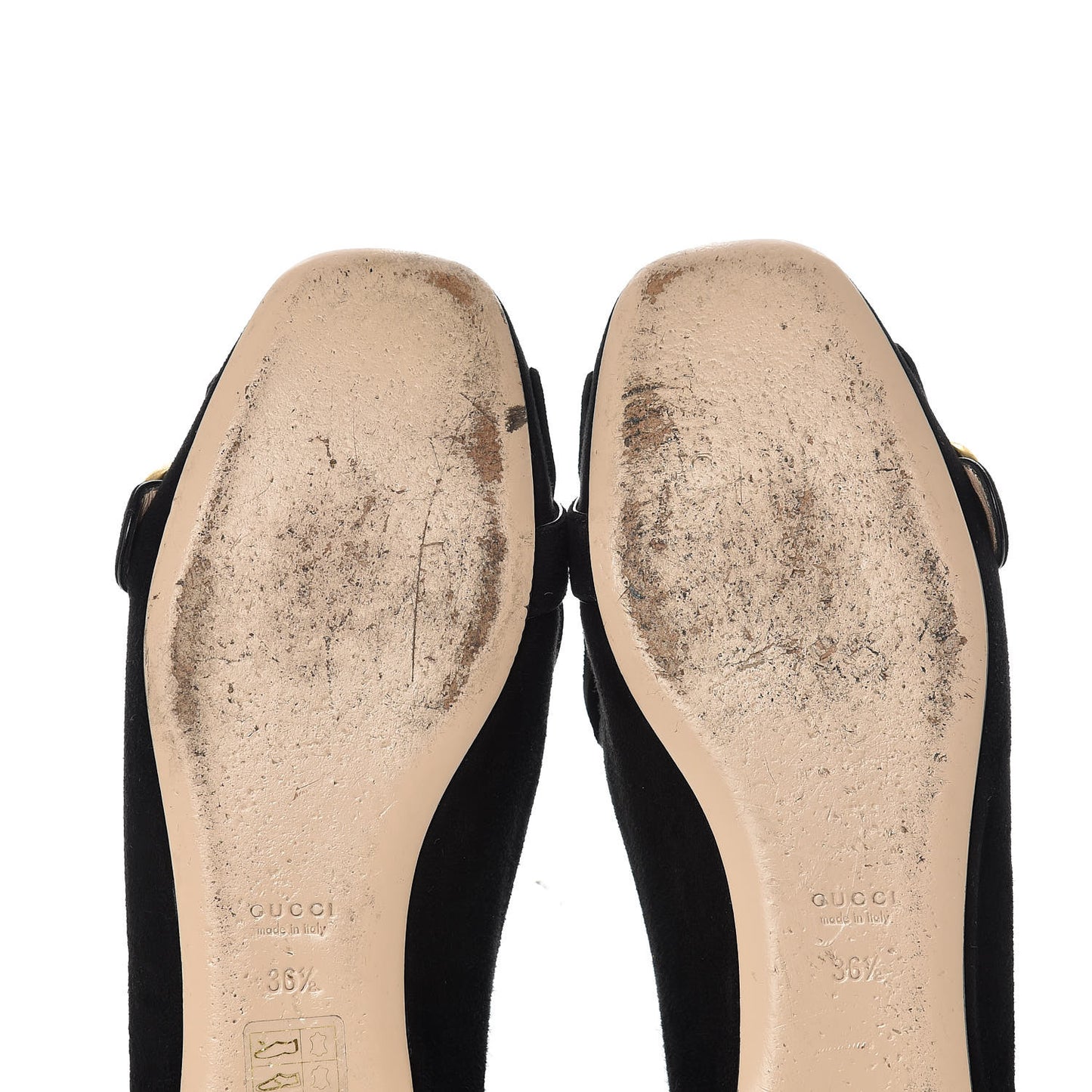 Kid Scamosciato GG Marmont Fringe Flats 36.5 Black
