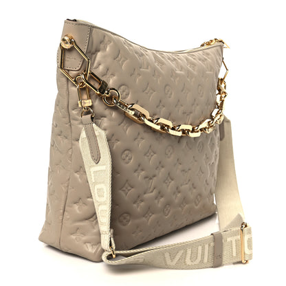 Louis Vuitton Lambskin Embossed Monogram Coussin Hobo MM Galet 4 of 14