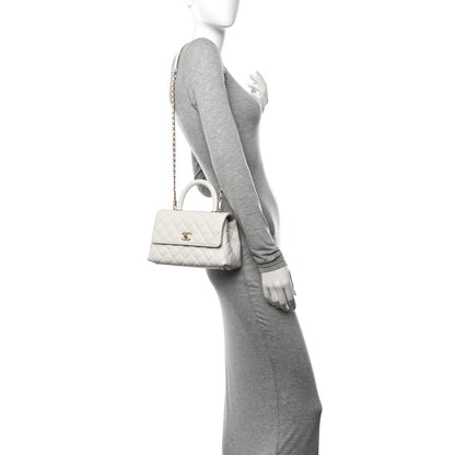 Chanel Caviar Quilted Mini Coco Handle Flap White 2 of 12