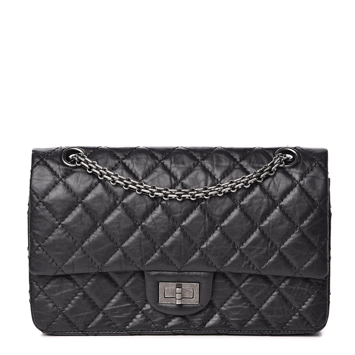Chanel Aged Calfskin Quilted 2.55 Reissue 225 Flap Black 1 of 11