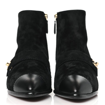 Chanel Suede Calfskin CC Turnlock Short Boots 36 Black 2 of 9