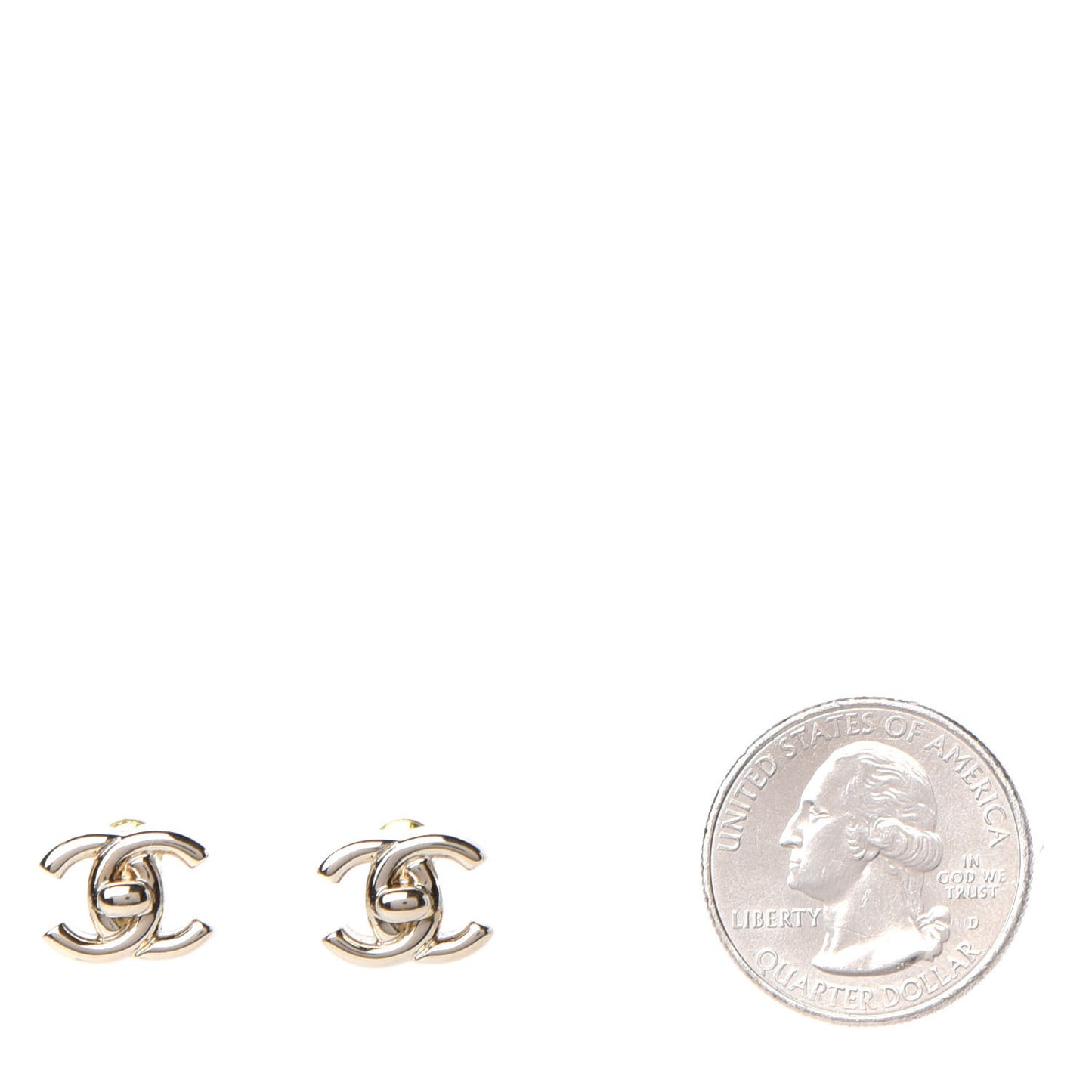 Metal CC Turnlock Earrings Gold