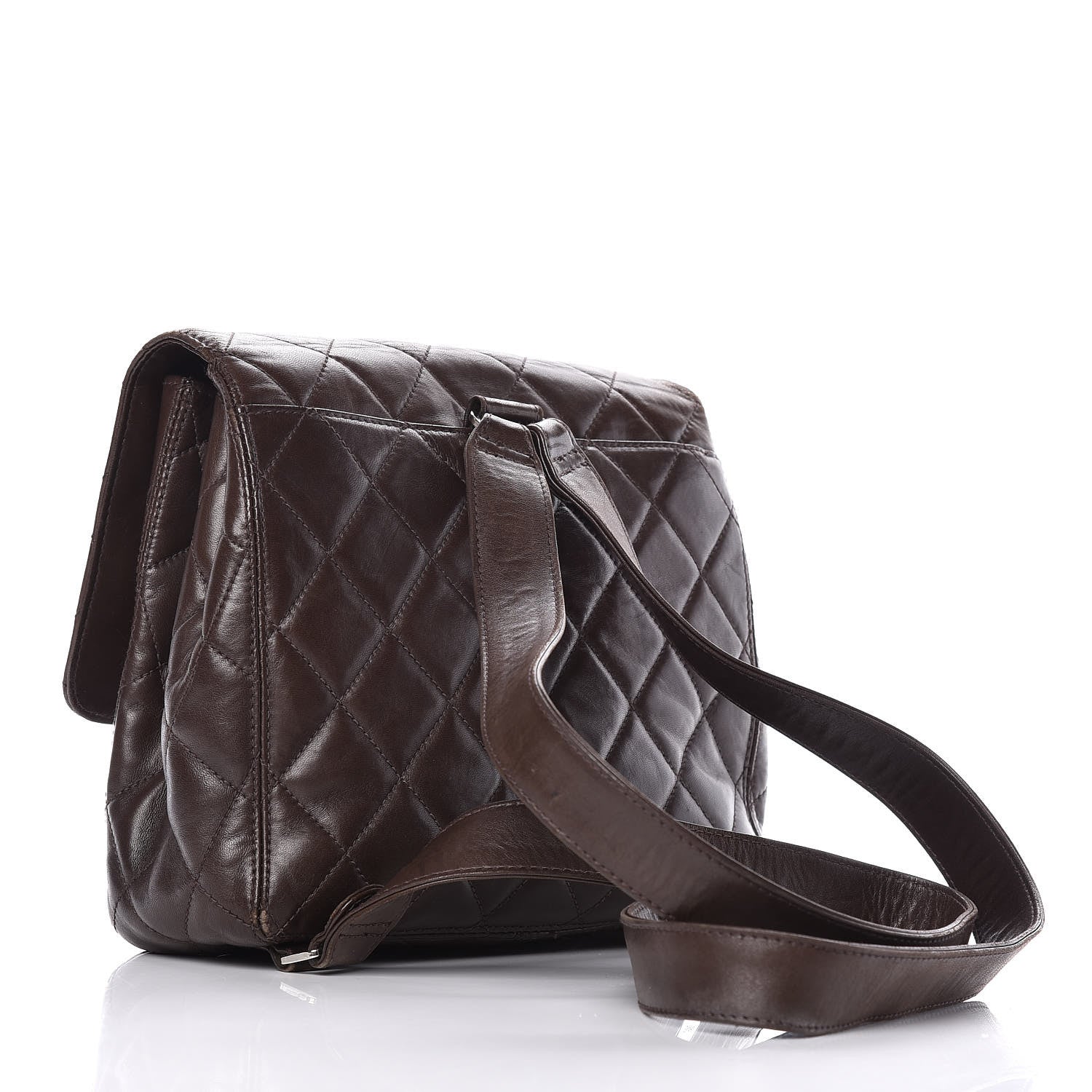 Chanel Lambskin Quilted Backpack Brown 3 of 20