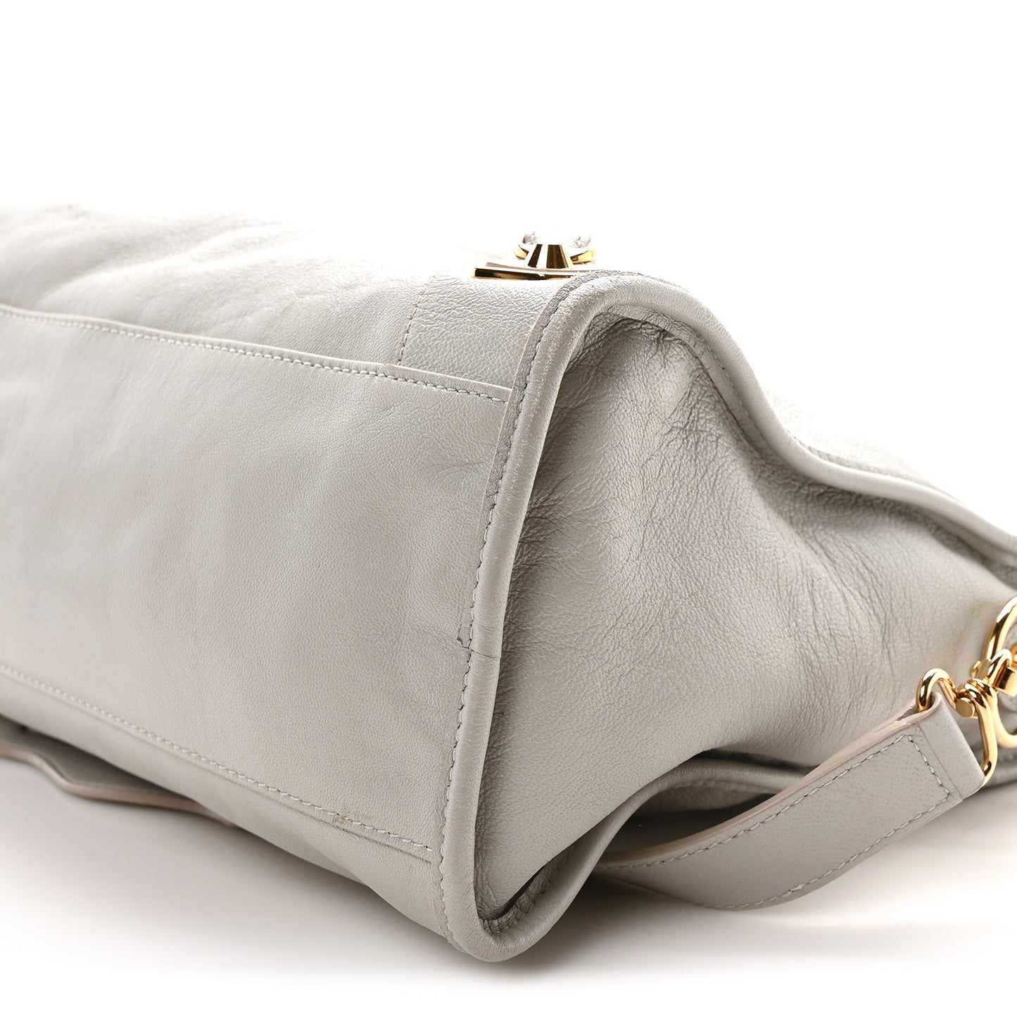 Agneau Gold Metallic Edge Hardware City Gris Glace