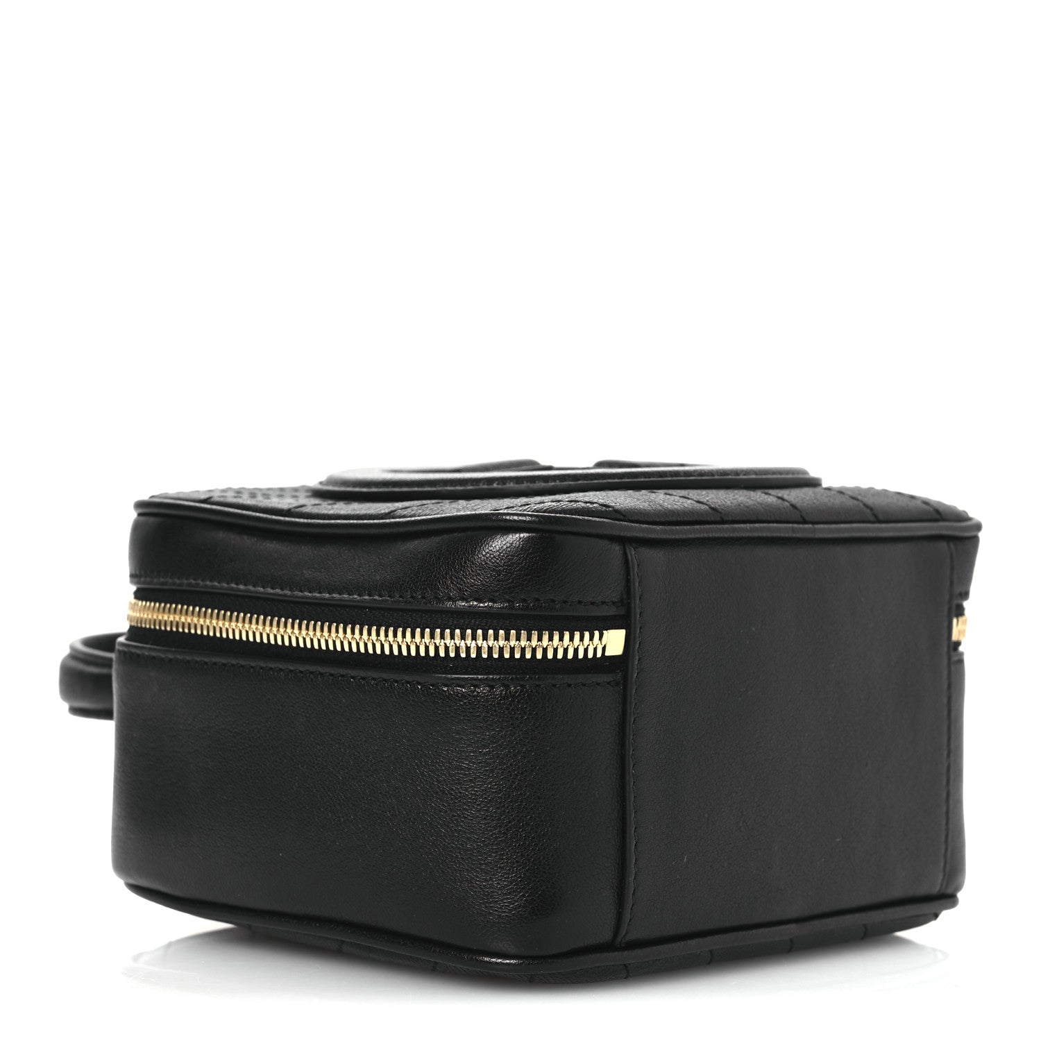 Gucci Sakai Be Green Calfskin Diagonal Stitched Blondie Top Handle Bag Black 4 of 10
