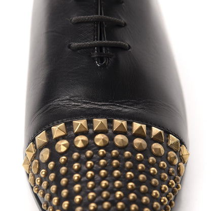 Gucci Calfskin Studded Lace Up Oxford 36 Black 10 of 10