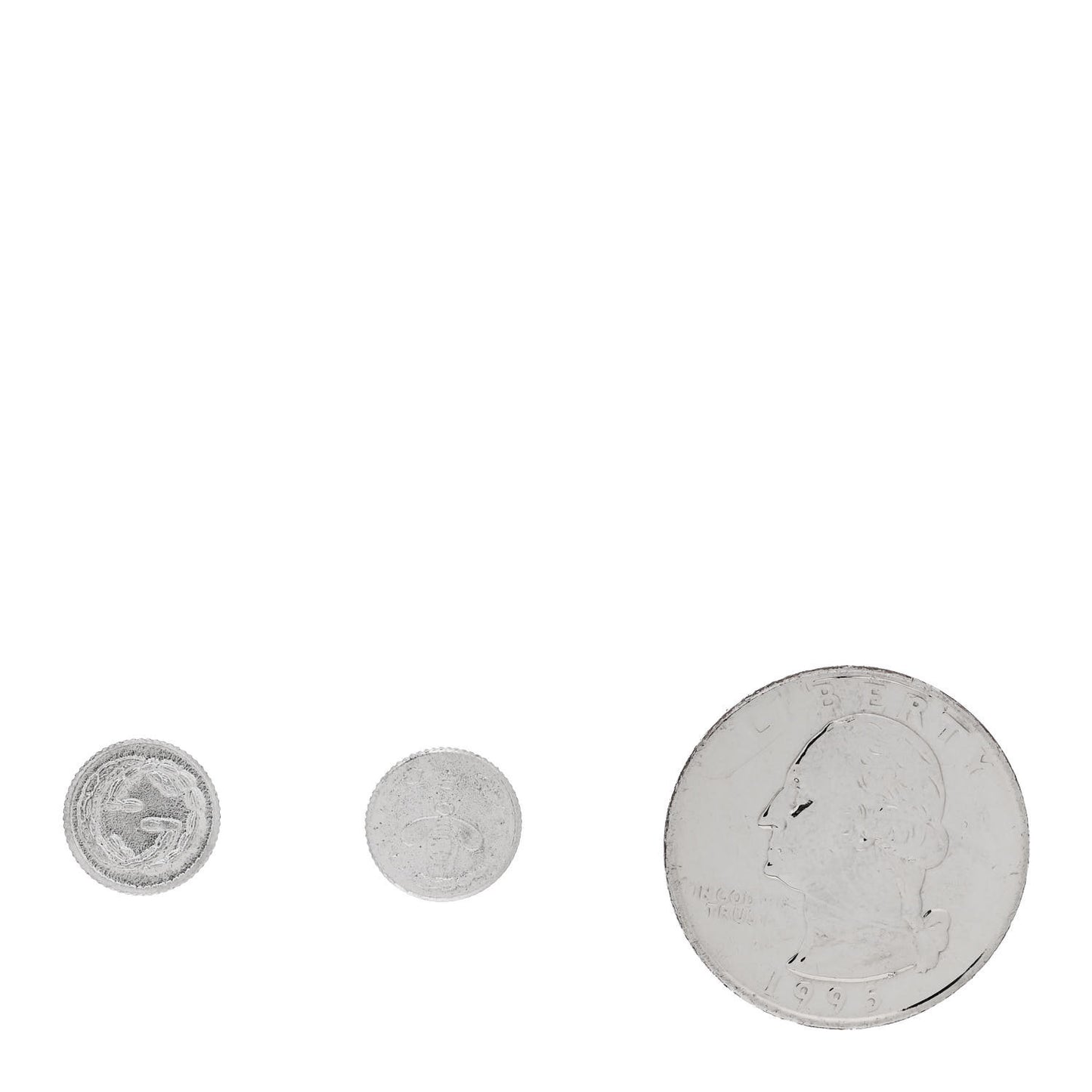 Sterling Silver Round Interlocking G Bee Stud Earrings