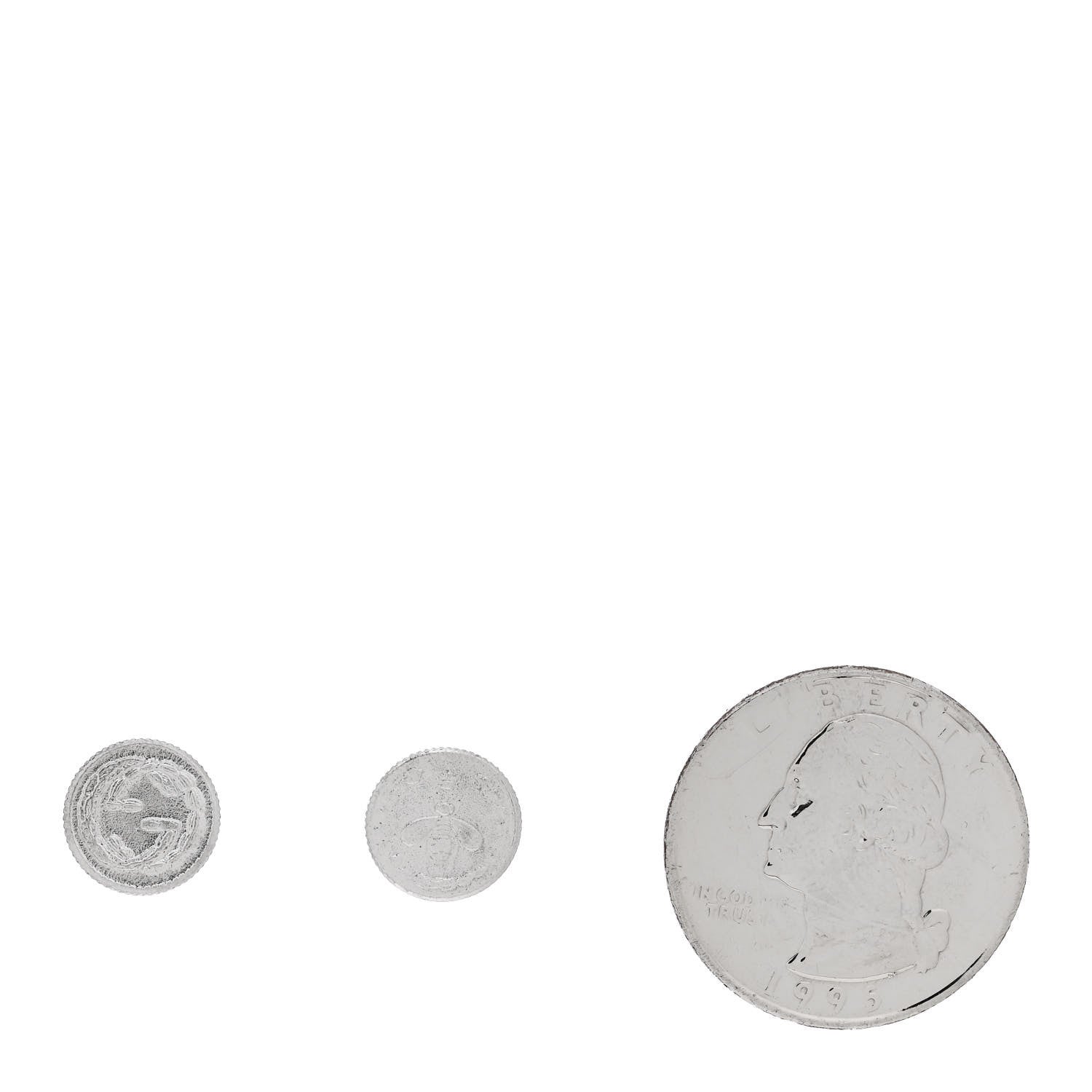 Gucci Sterling Silver Round Interlocking G Bee Stud Earrings 2 of 5