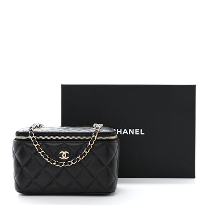 Chanel Caviar Quilted Small Vanity Case With Chain Black 11 of 11