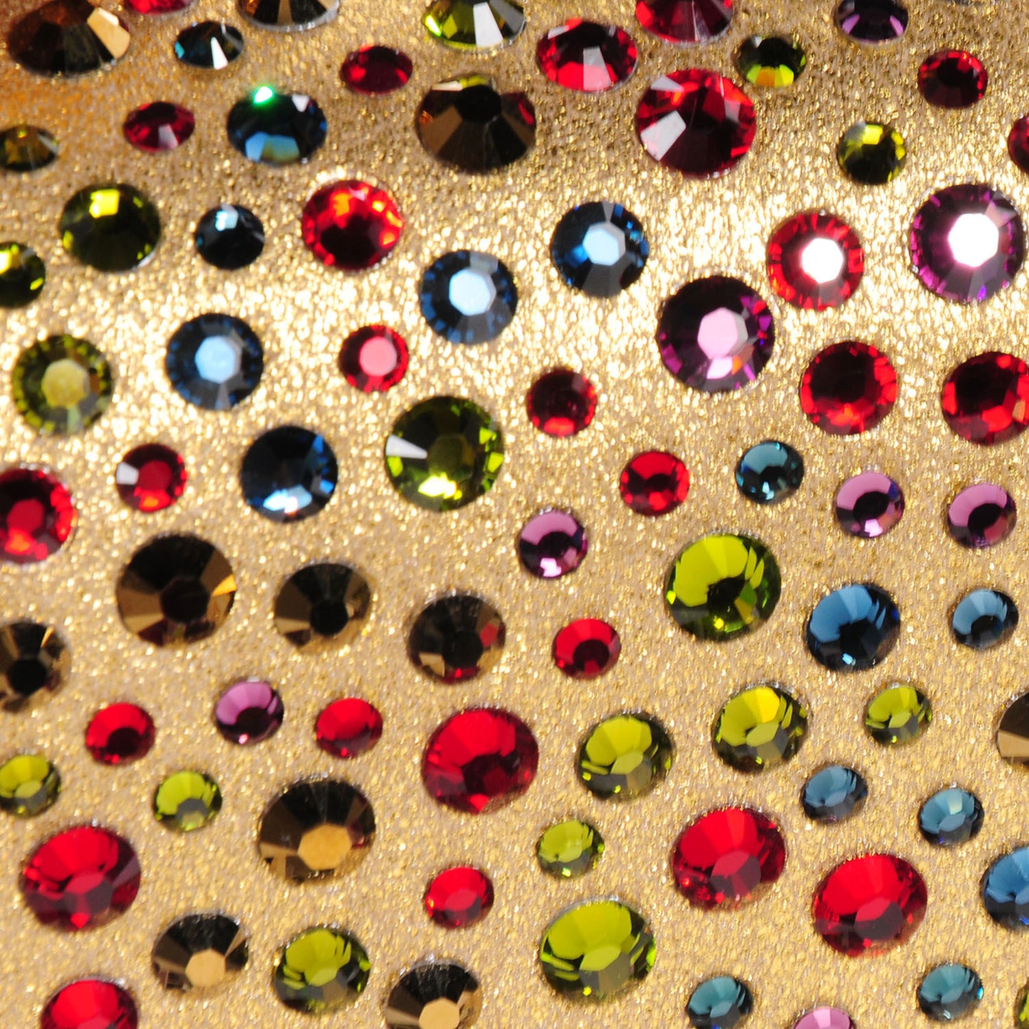 Multicolor Crystal Skull Box Clutch Gold