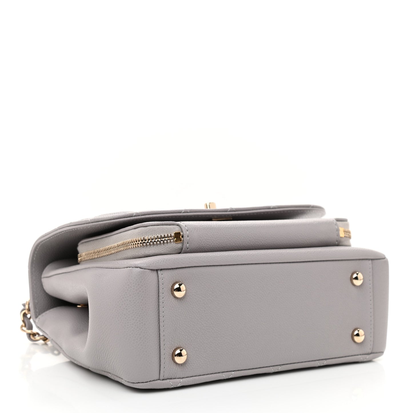 Caviar Quilted Medium Business Affinity Flap Grey