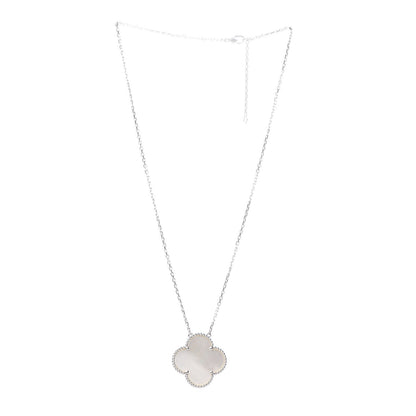 Van Cleef & Arpels 18K White Gold Mother of Pearl Magic Alhambra Pendant Necklace 3 of 7