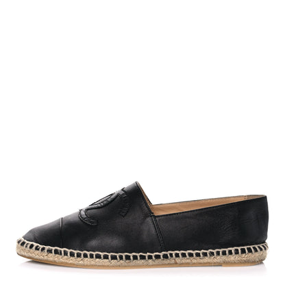 Chanel Lambskin CC Espadrilles 37 Black 1 of 9