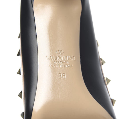 Valentino Garavani Calfskin Rockstud 85mm Pumps 36 Black Poudre 6 of 8