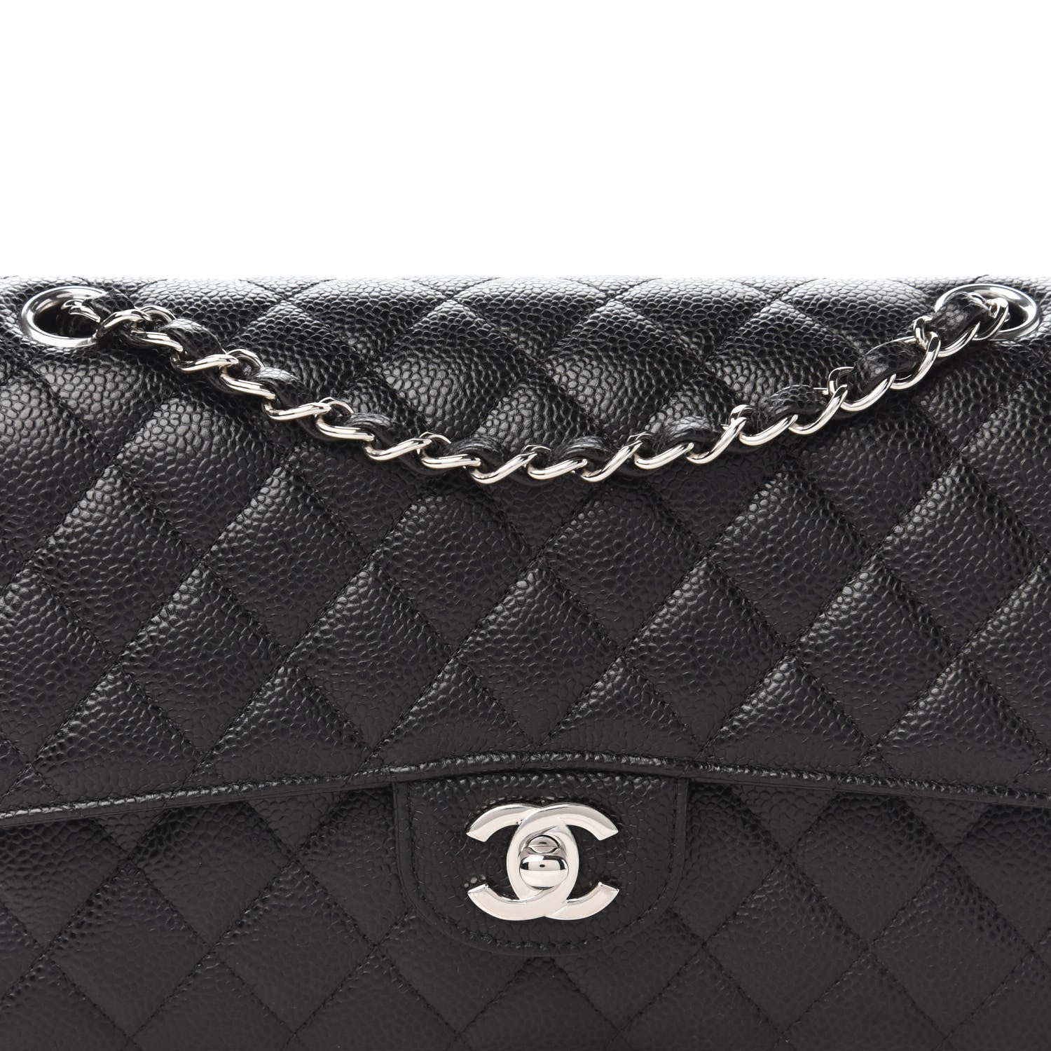 Chanel Caviar Quilted Medium Double Flap Black 10 of 11