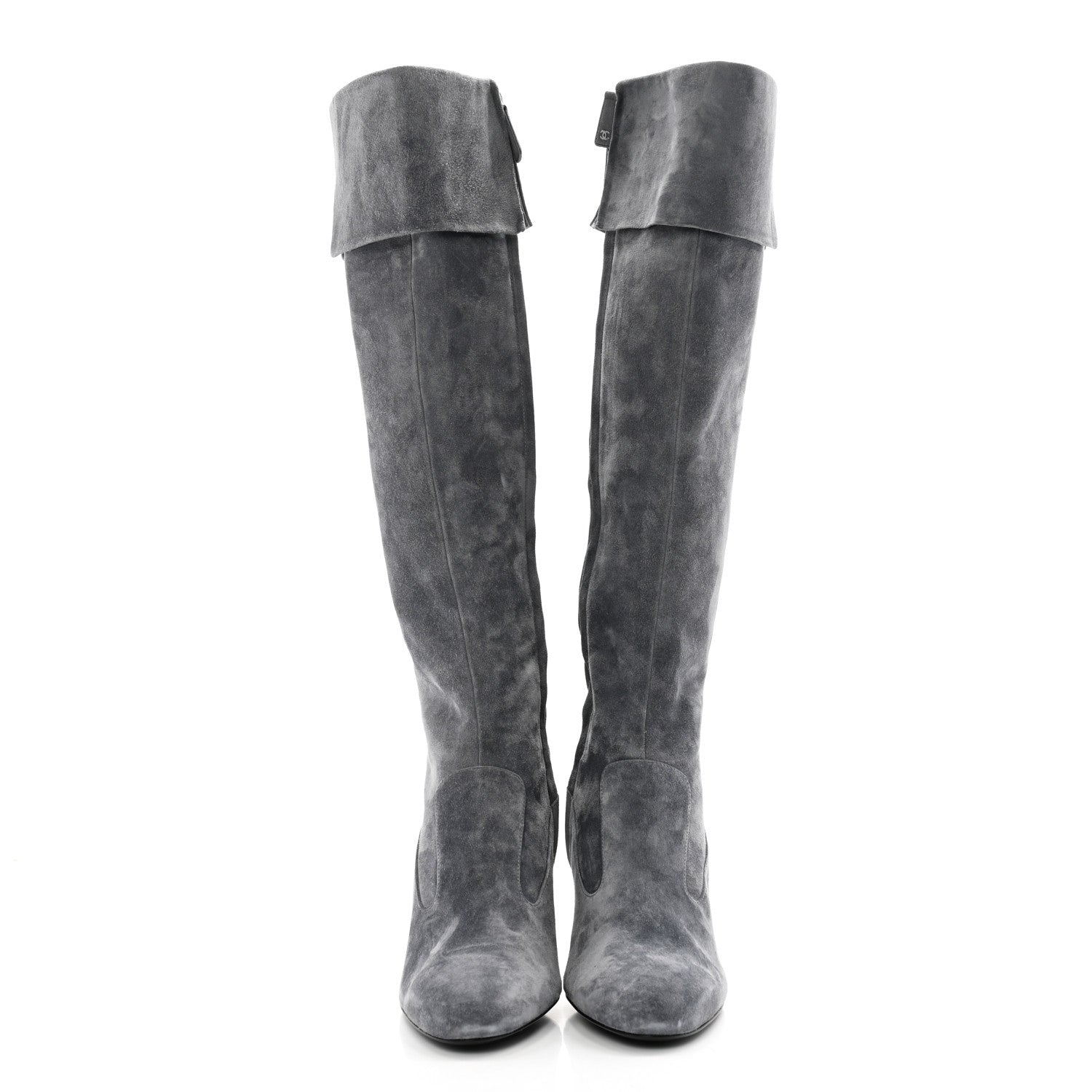 Chanel Suede High Boots 41 Grey 2 of 10