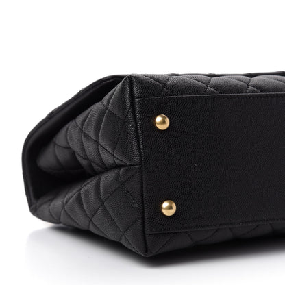 Chanel Caviar Lizard Embossed Quilted Small Coco Handle Flap Black 6 of 11