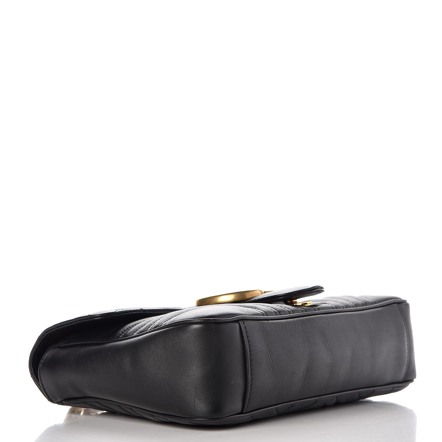Gucci Calfskin Matelasse Medium GG Marmont Shoulder Bag Black 4 of 7