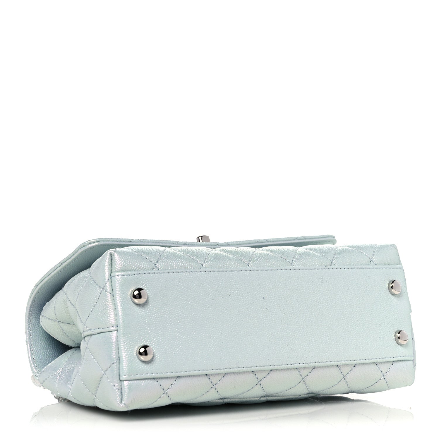Chanel Iridescent Caviar Quilted Mini Coco Handle Flap Light Blue 4 of 9
