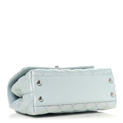 Chanel Iridescent Caviar Quilted Mini Coco Handle Flap Light Blue 4 of 9