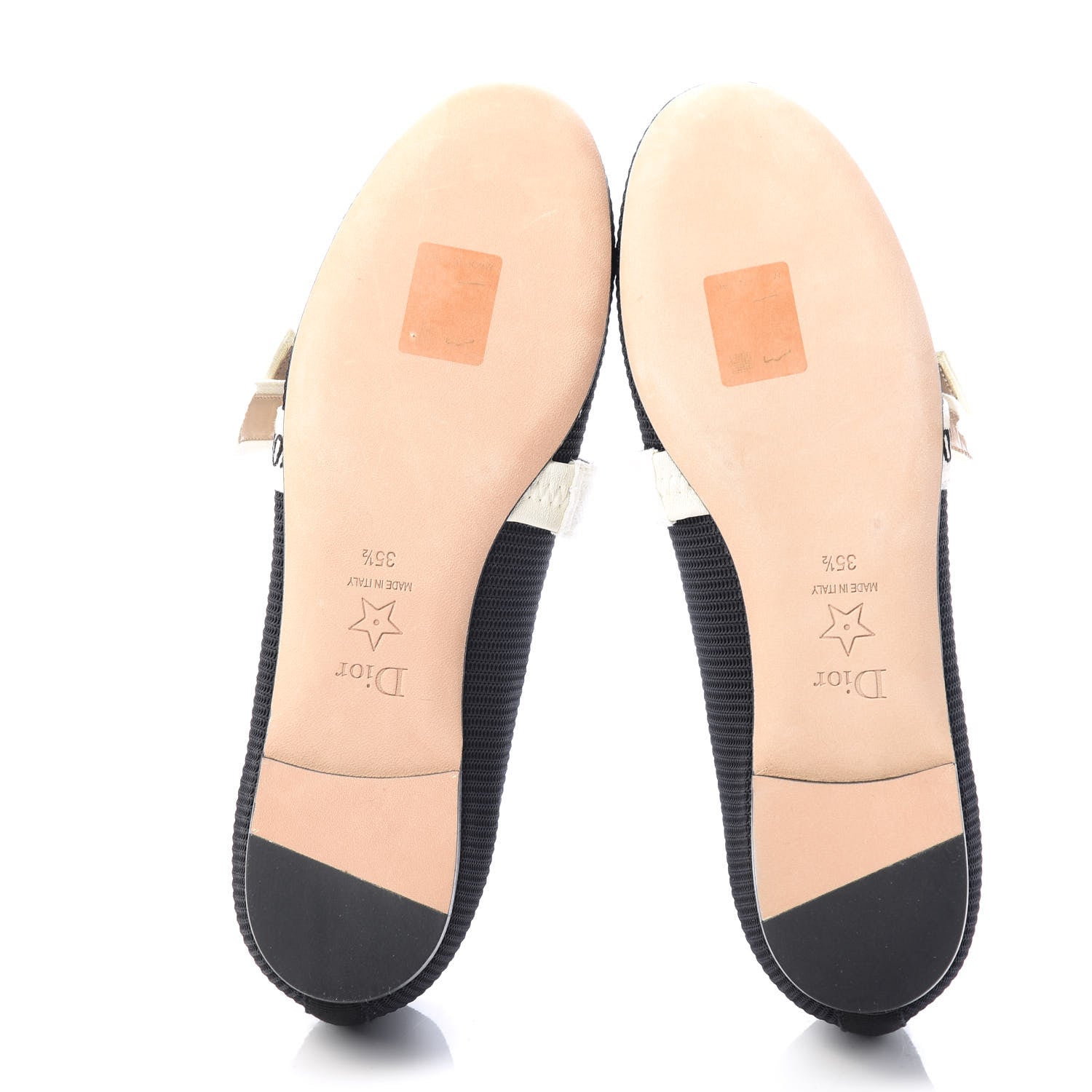 Christian Dior Fabric Ribbon Embroidered J'Adior Ballet Flats 35.5 Black 6 of 11