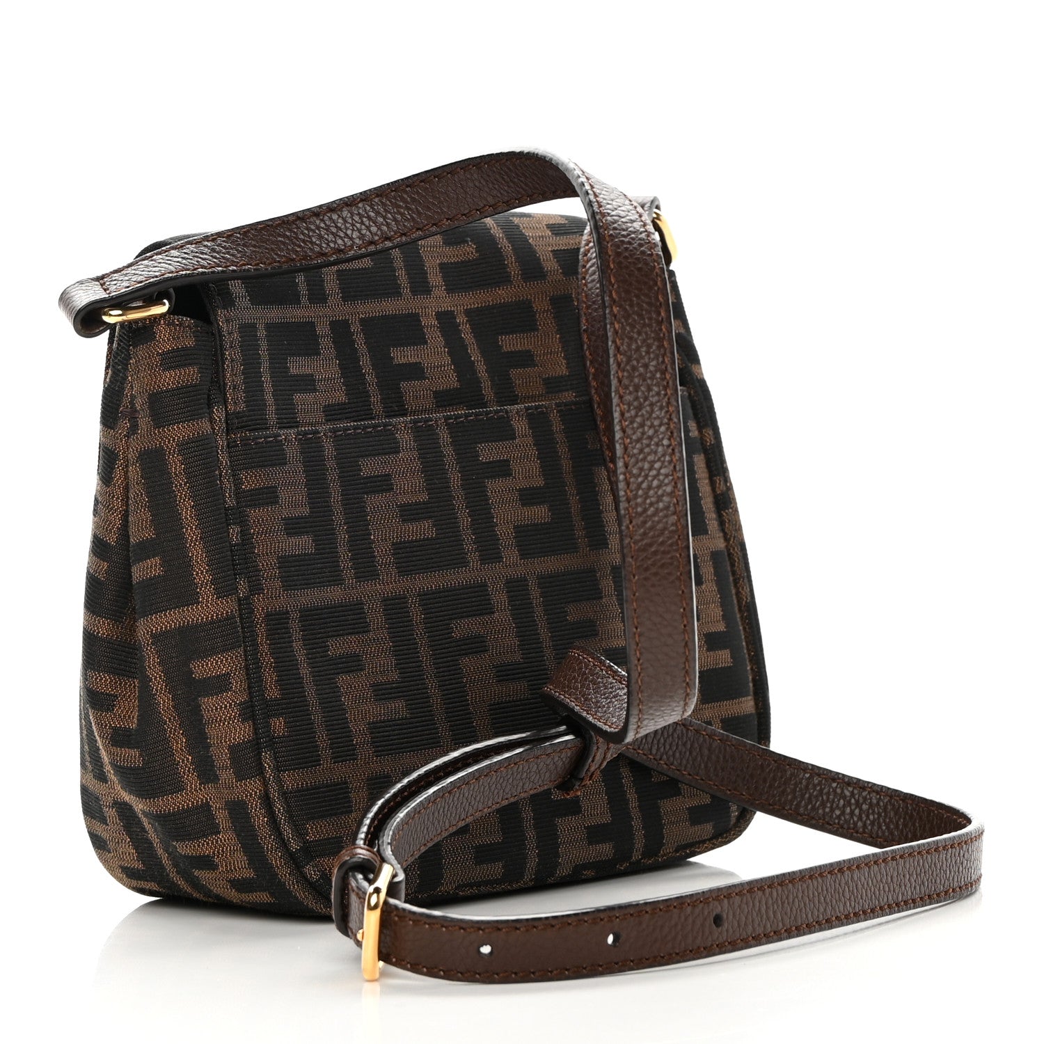 Fendi Zucca Vitello Artic Mini Messenger Bag Tobacco Castagna 2 of 11