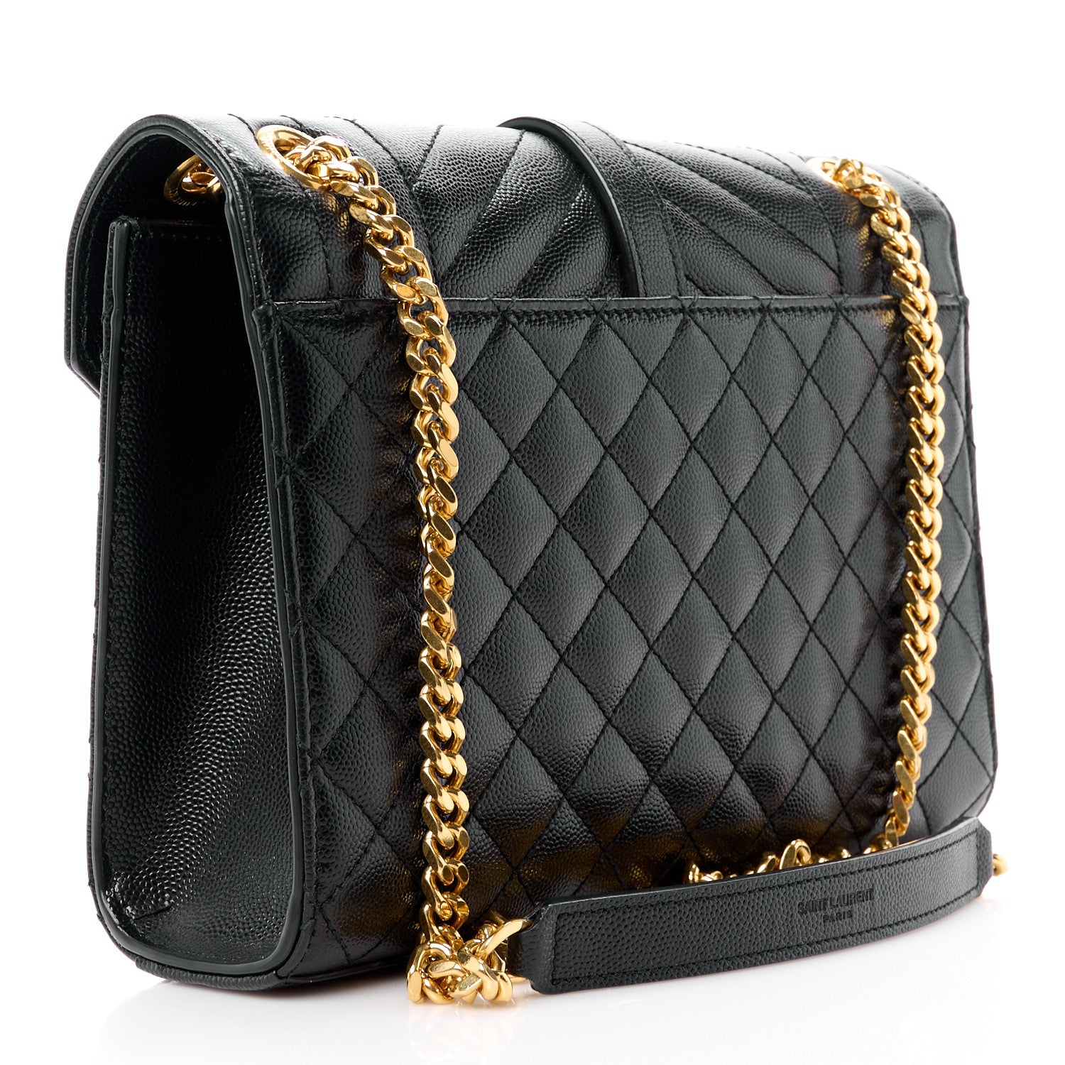 Saint Laurent SAINT LAURENT Grain De Poudre Textured Mixed Matelasse Triquilt Medium Monogram Satchel Black 3 of 13