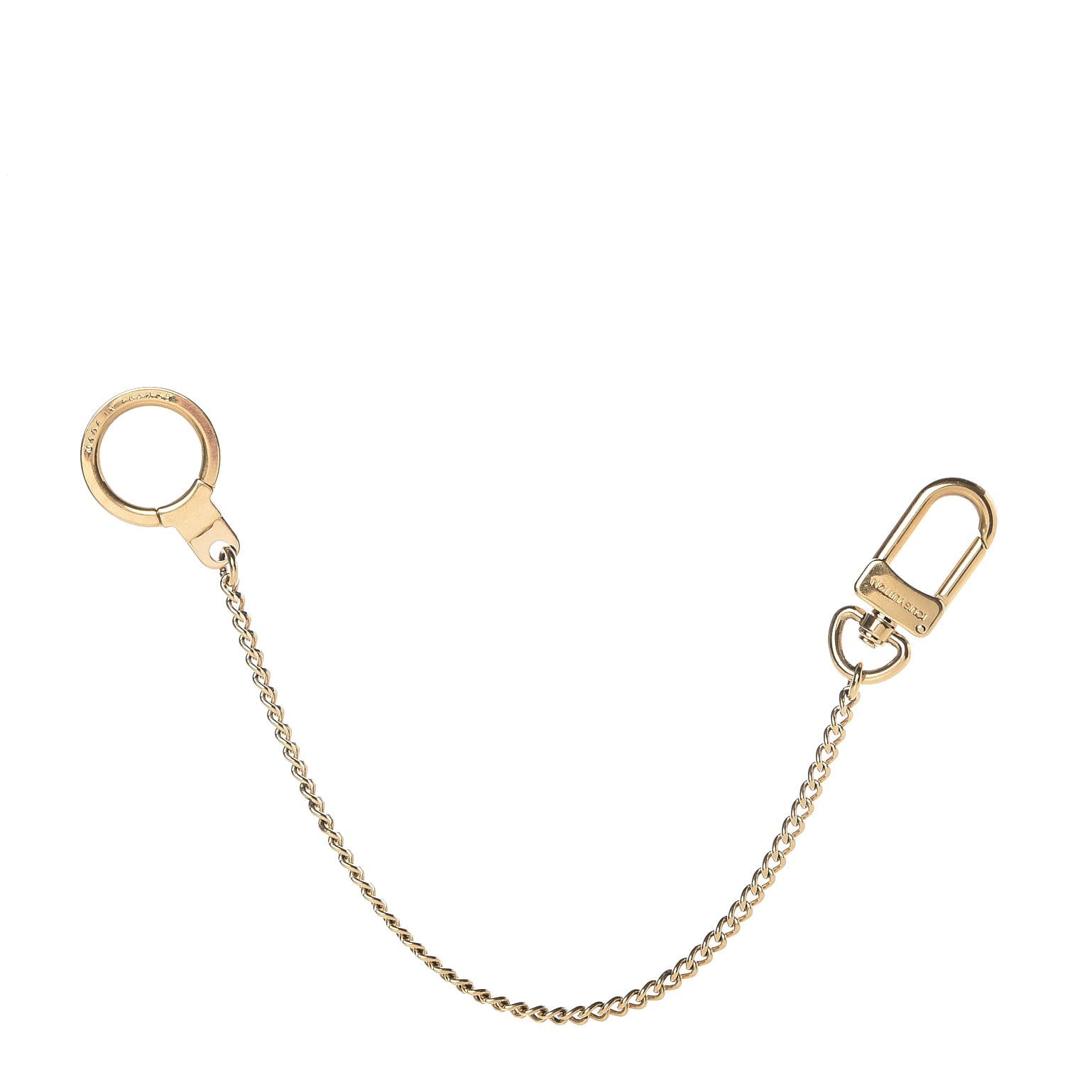 Louis Vuitton Metal Pochette Extender Key Ring Chain Gold 1 of 2