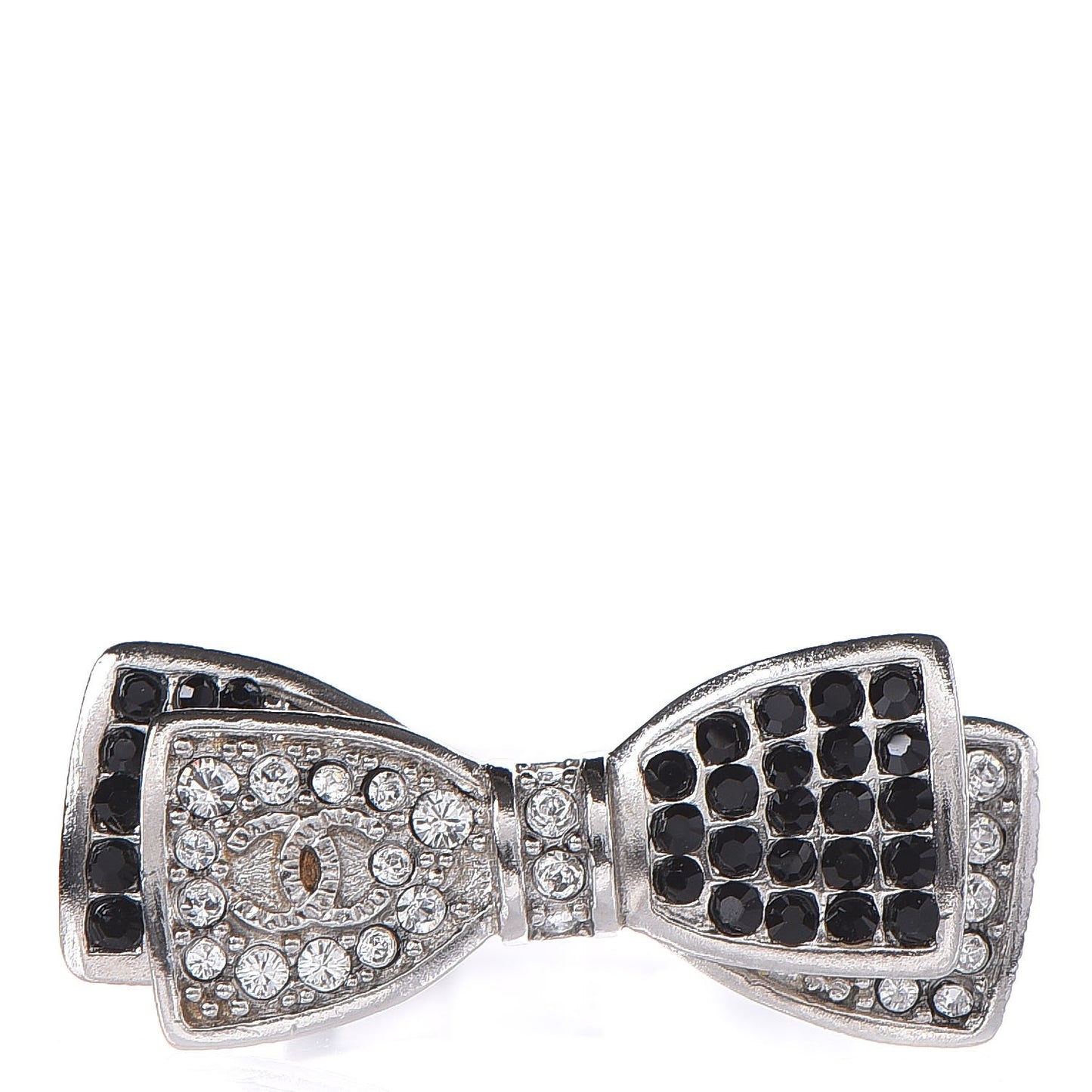 Crystal Bow Ring 6 Black Silver