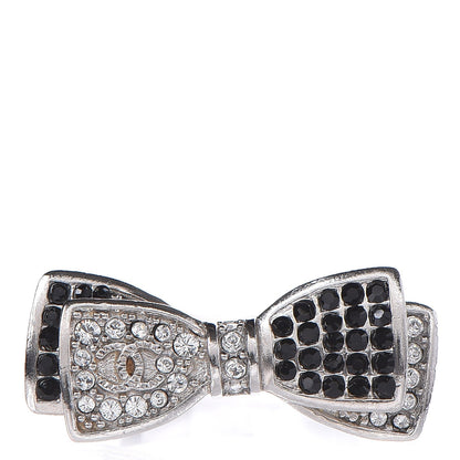 Chanel Crystal Bow Ring 6 Black Silver 1 of 4