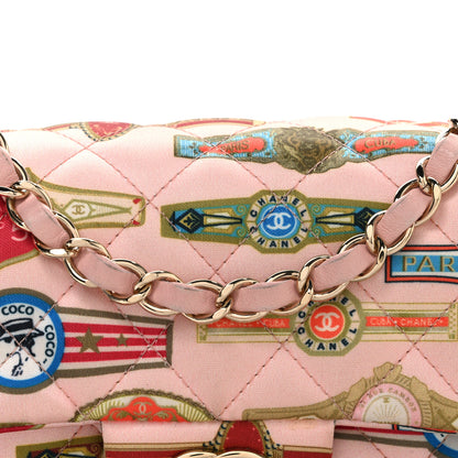 Chanel Satin Paris Cuba Cigare Print Mini Flap Pink 8 of 10