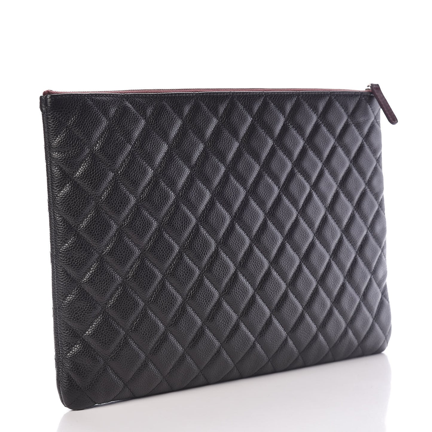 Caviar Quilted Large Cosmetic Case Black