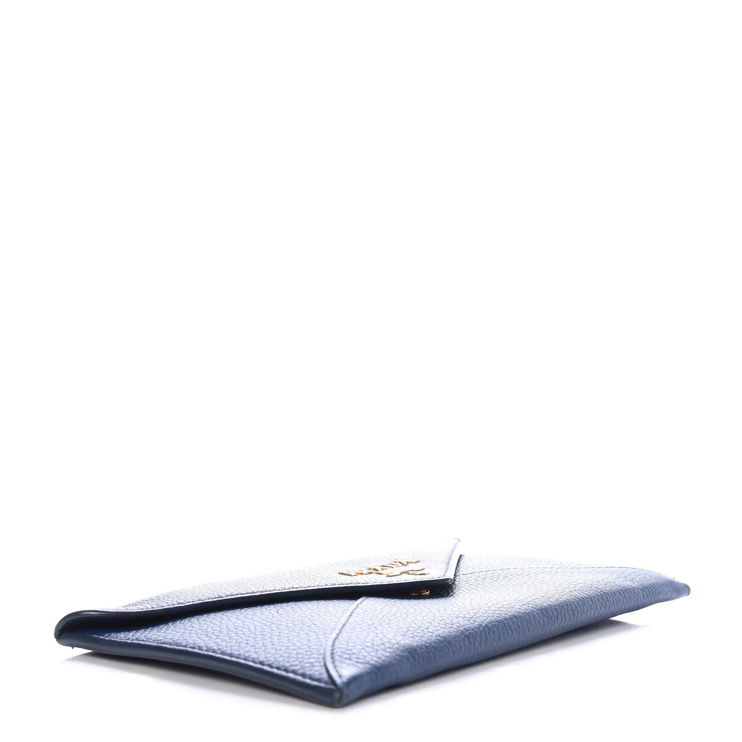 Vitello Grain Envelope Wallet Bluette