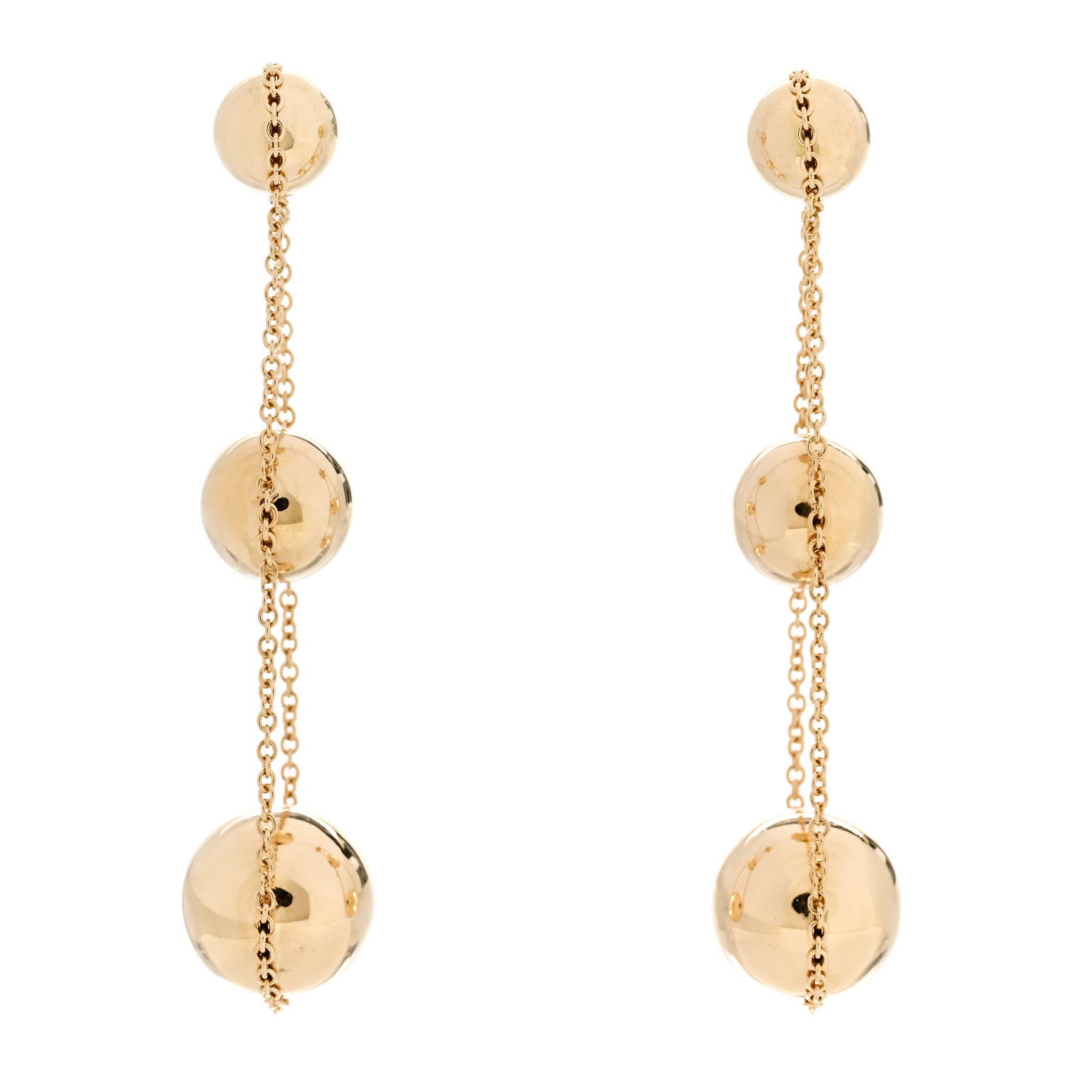 Tiffany 18K Yellow Gold HardWear Triple Drop Earrings 1 of 4