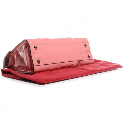 Valentino Garavani Patent Lacca Nappa Medium Aphrodite Bow Satchel Pink Beige 4 of 8
