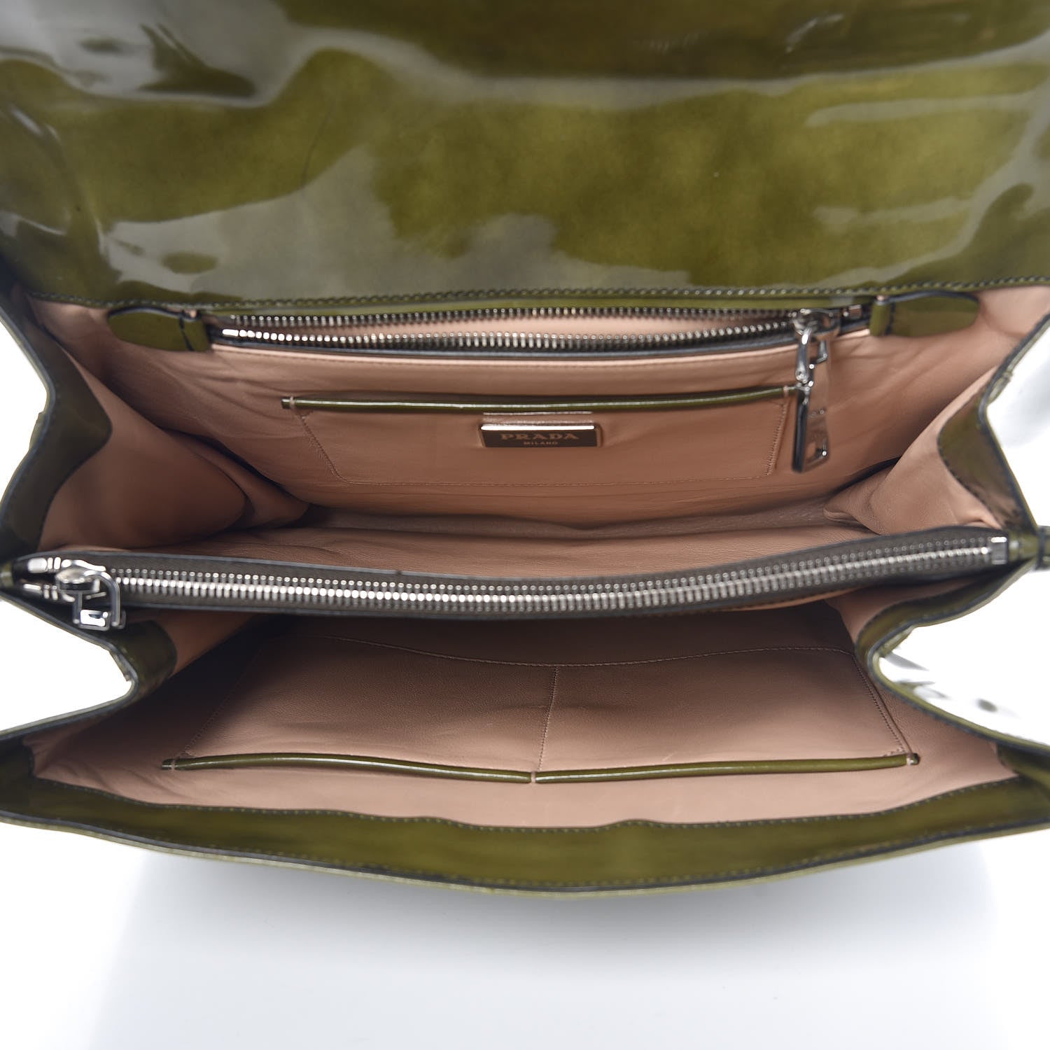Prada Spazzolato Top Handle Militare Fume 5 of 15