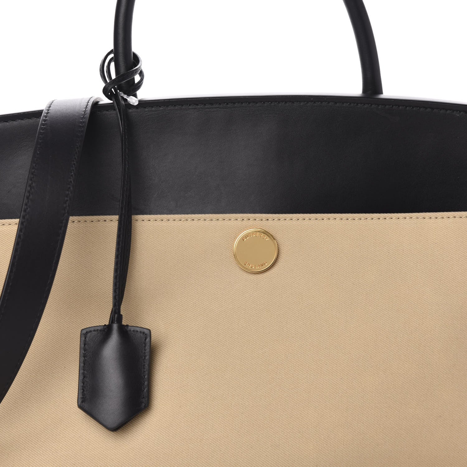 Burberry Calfskin Medium Society Tote Black Honey 11 of 11